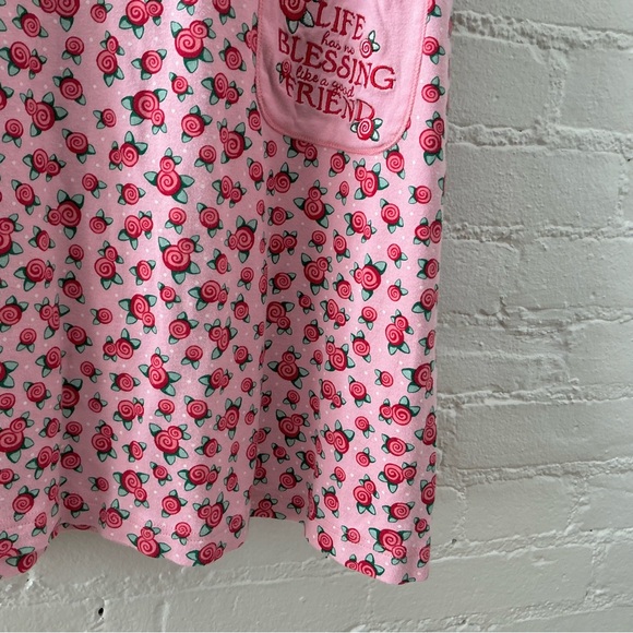 Vtg Mary Engelbreit Dreamwear Nightgown Womens Pink Floral Crochet Trim Cottage - Picture 5 of 13
